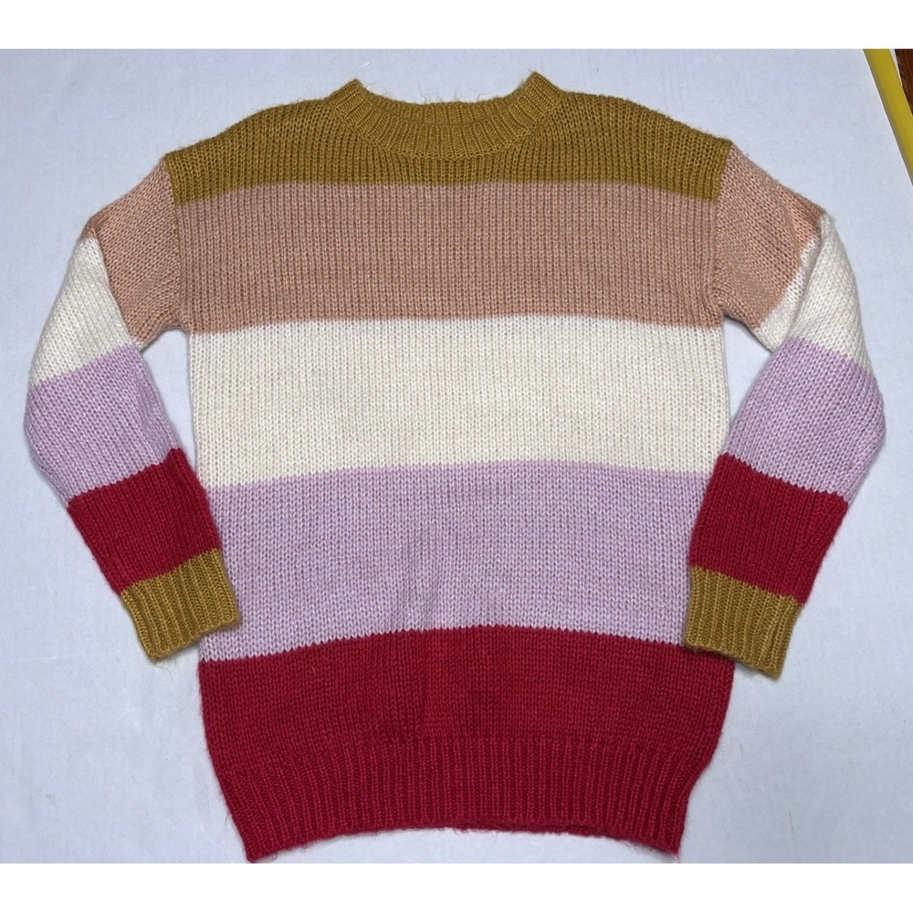 Listicle Colorblock Knit Sweater Women's Small Striped Chunky Pullover Cozy